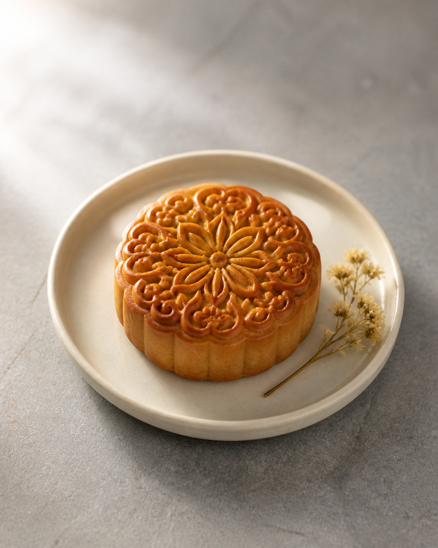 Mid-Autumn mooncake with pressed pattern